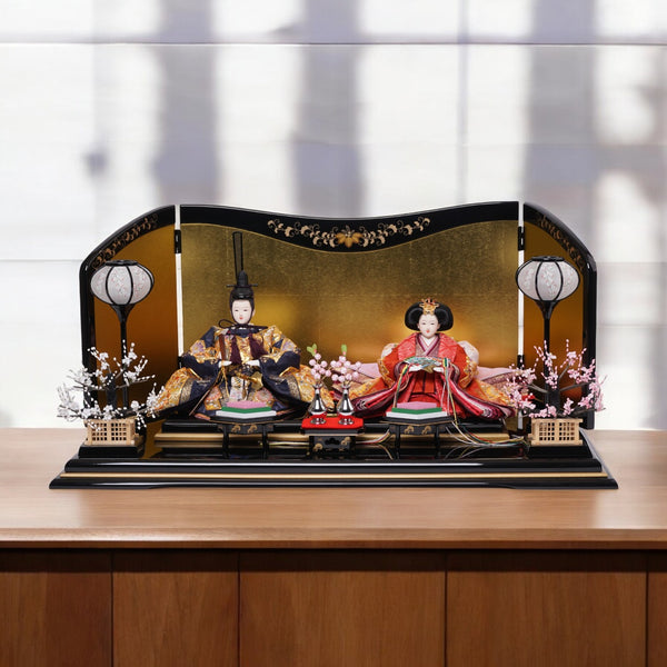 金箔蒔絵屏風親王飾り