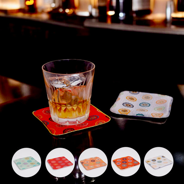 金襴コースター(化粧箱・5枚セット)