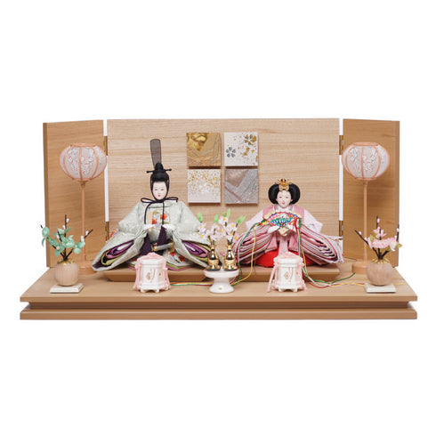 木目金彩屏風親王飾り