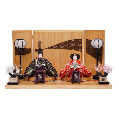 箔花丸屏風親王飾り