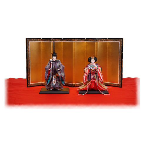 箔押屏風立雛飾り