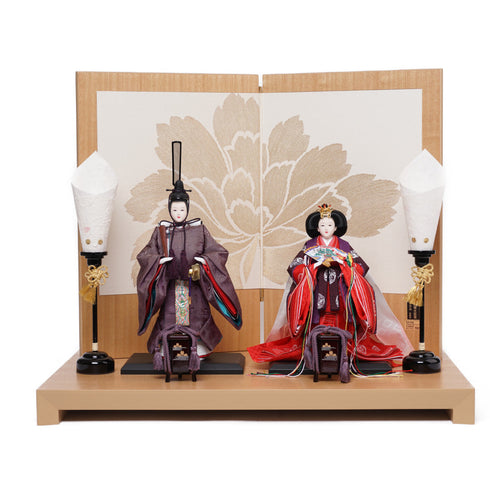 二曲屏風立雛飾り