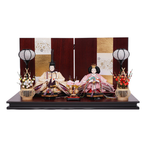 木目金彩屏風親王飾り