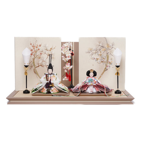 木目金彩屏風親王飾り