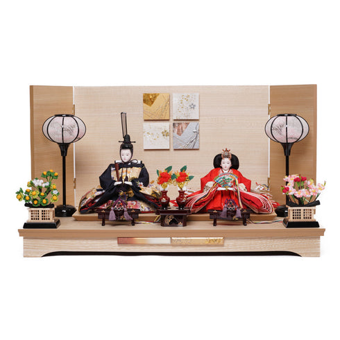 木目金彩屏風親王飾り