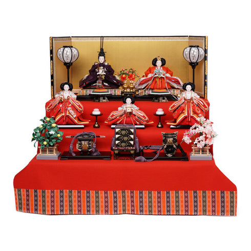 裏箔屏風3段飾り