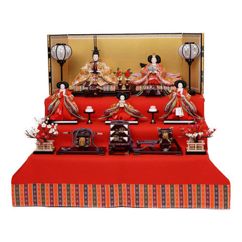 裏箔屏風3段飾り