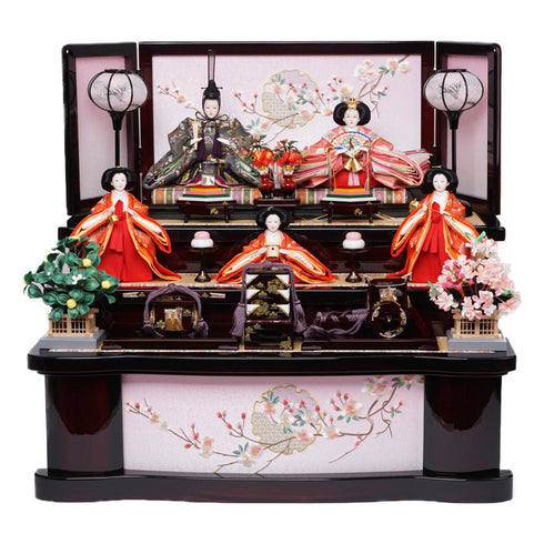 桐ワイン塗3段飾り