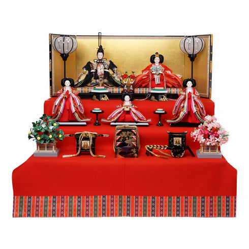 裏箔屏風3段飾り