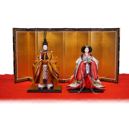 箔押屏風立雛飾り