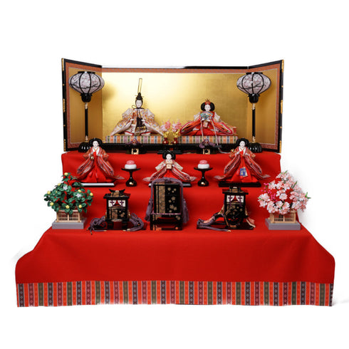 裏箔屏風3段飾り